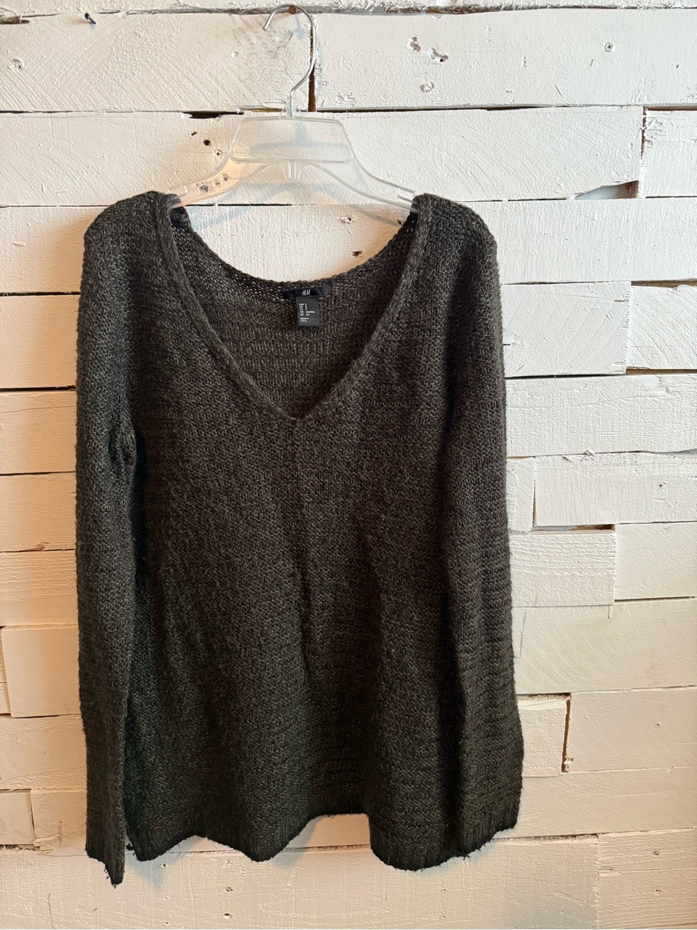 H&M Dark Olive V-Neck Women's Sweater